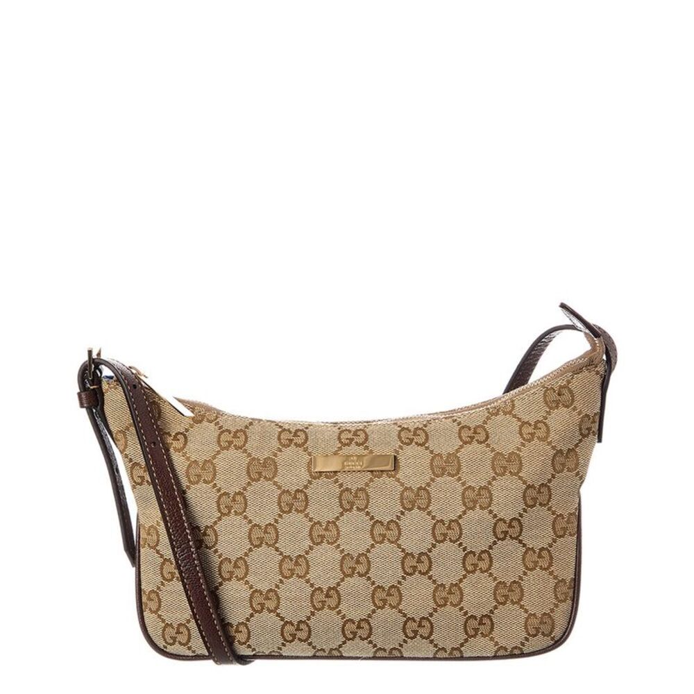 Gucci Lady Lunetta Small Gg Canvas & Leather Shoulder Bag, Brown